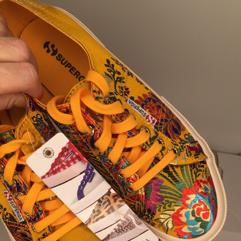 SOLD! Superga Chinoiserie in Mustard 39 Euro Size - Picture 2 of 8